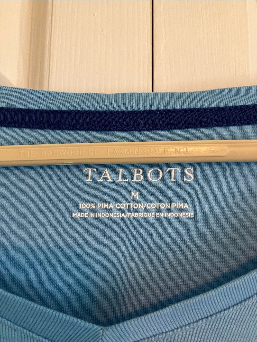 Talbots Light Blue V-Neck Tee - Picture 3 of 4
